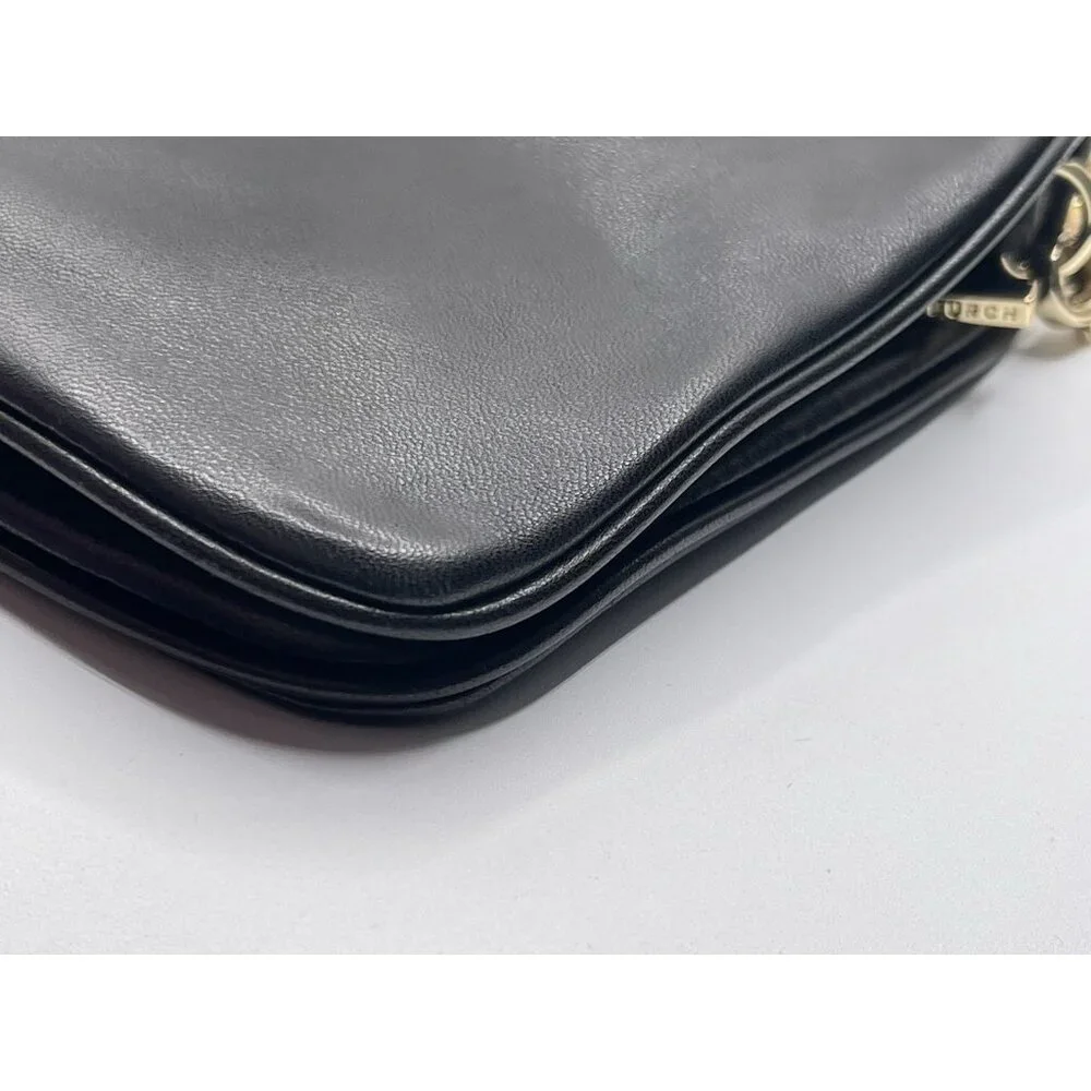 Tory Burch Crossbody Womens Bag‎ Purse Black Hold Chain Studded With Dust Bag